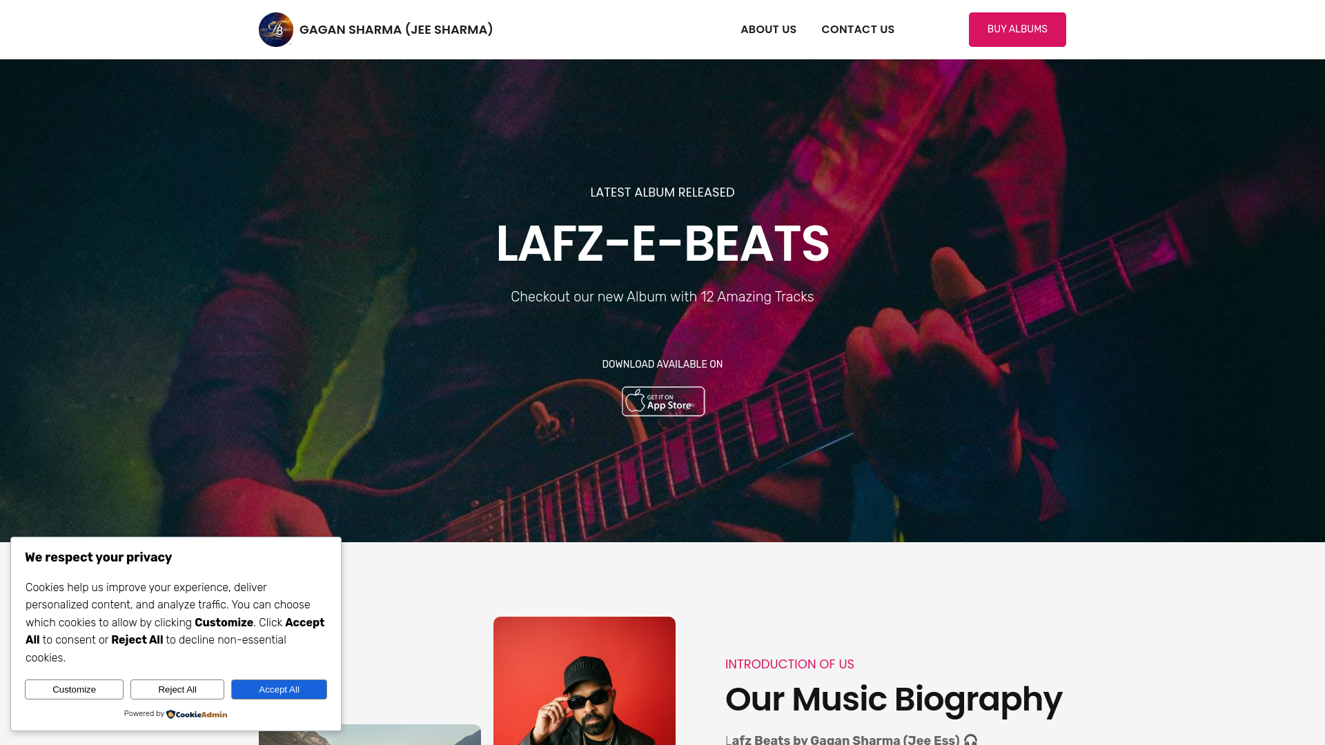 website screenshot of https://lafzbeats.com