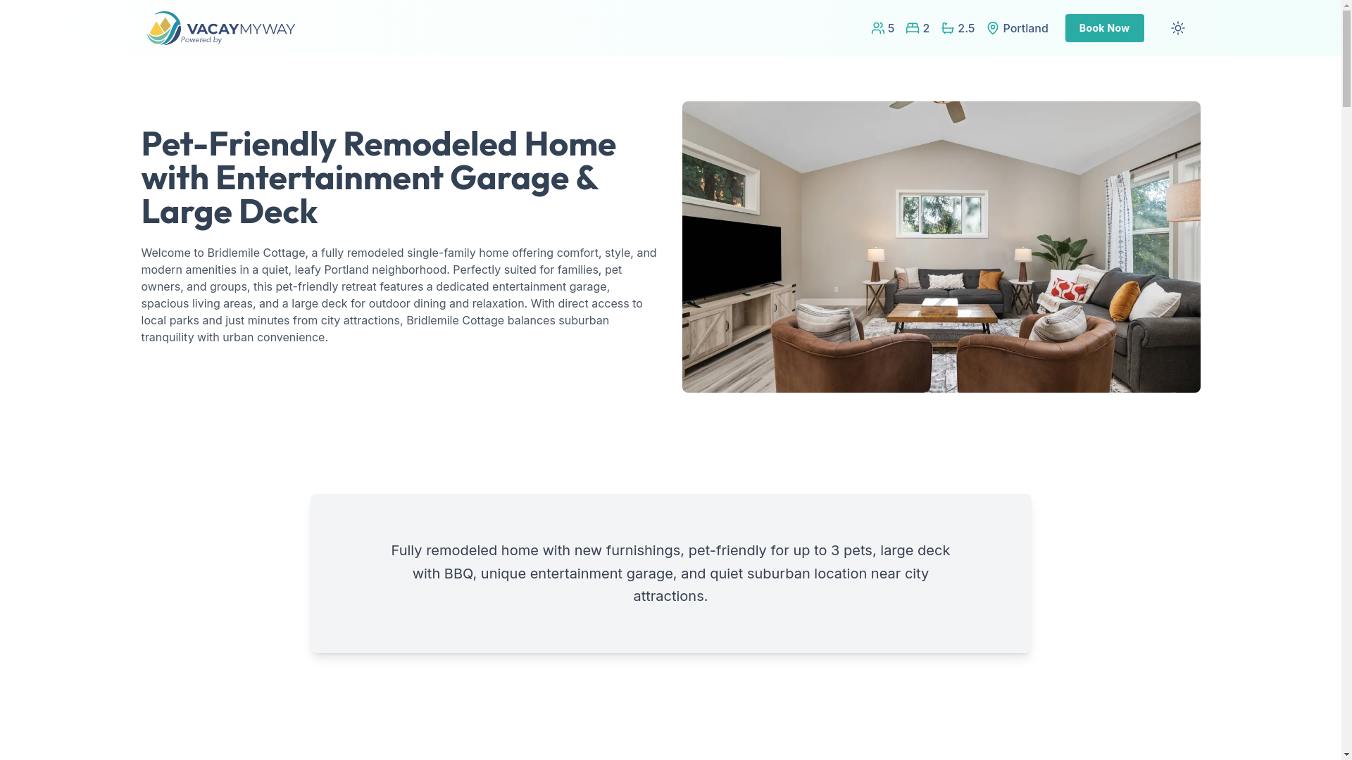 website screenshot of https://funbridlemile.vacations/