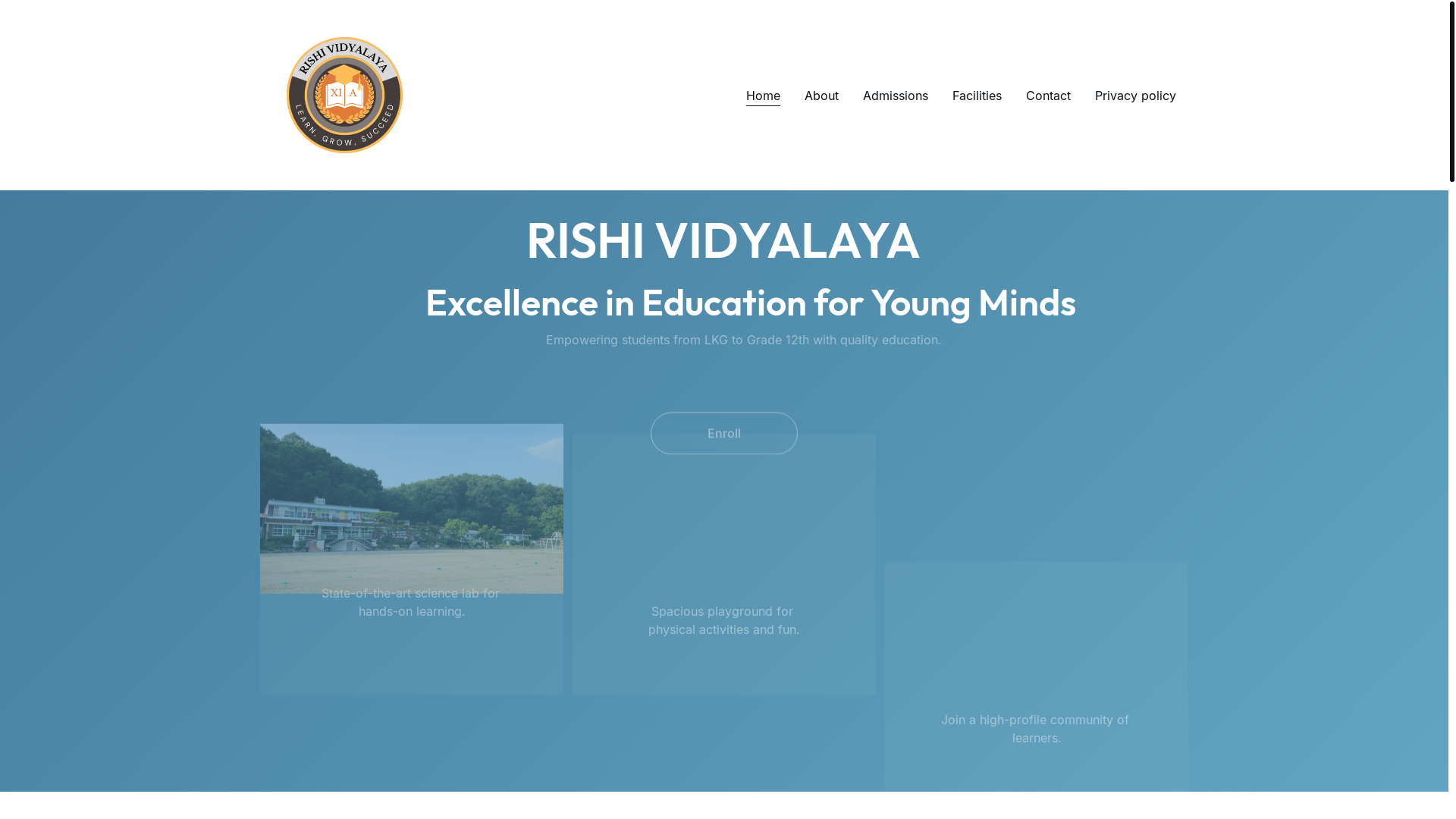 website screenshot of https://rishividyalaya.space/
