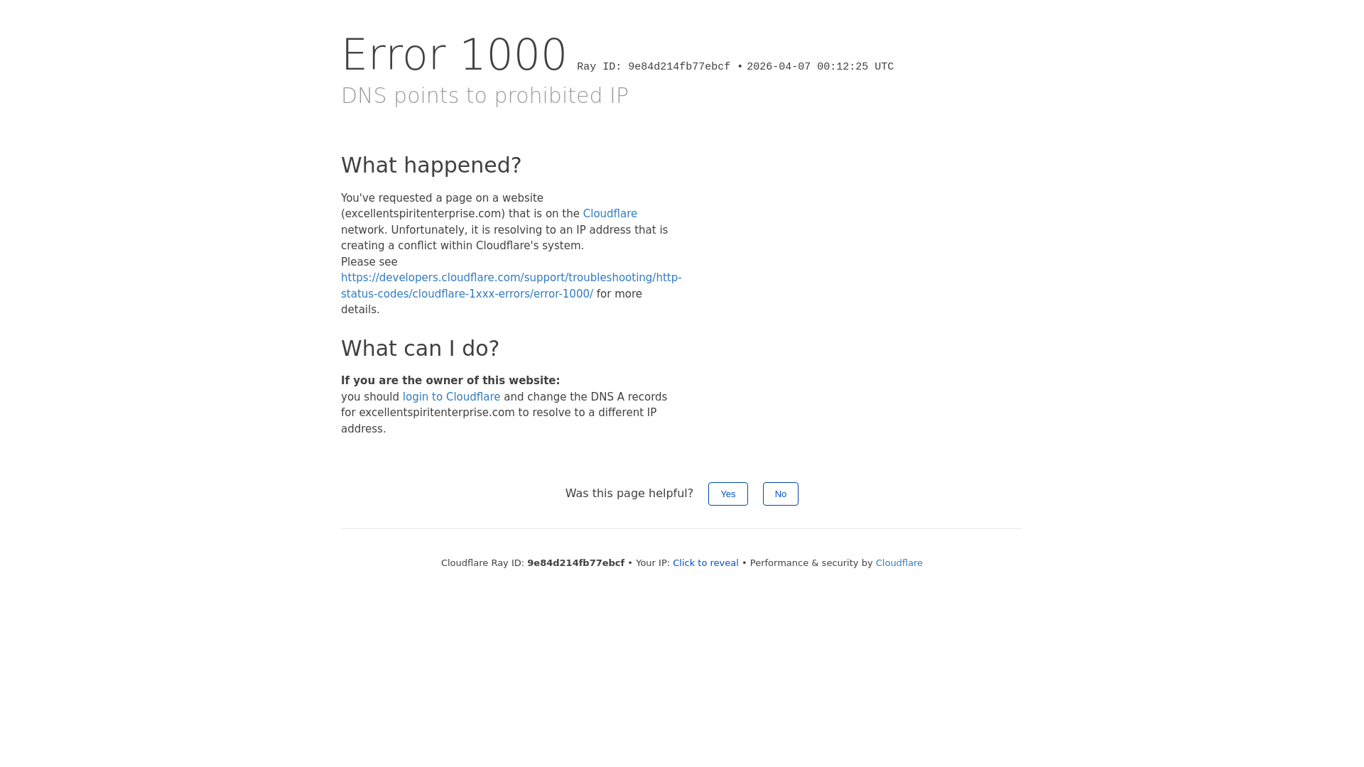 website screenshot of https://excellentspiritenterprise.com