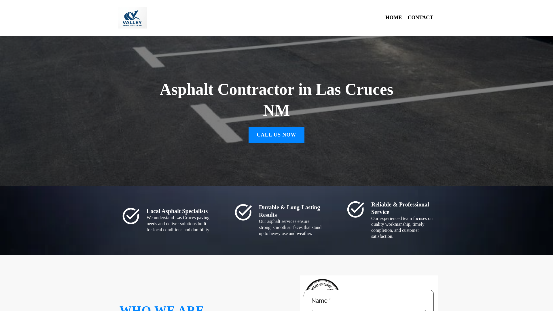 website screenshot of https://lascrucesasphalt.com