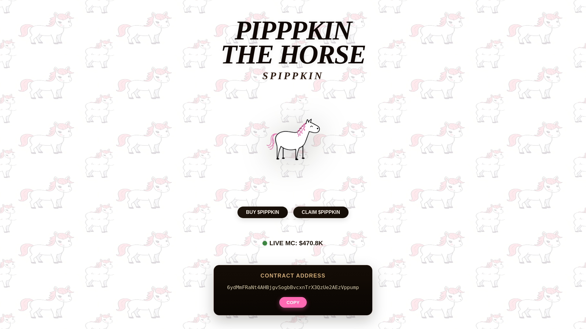 website screenshot of https://pippkin.live