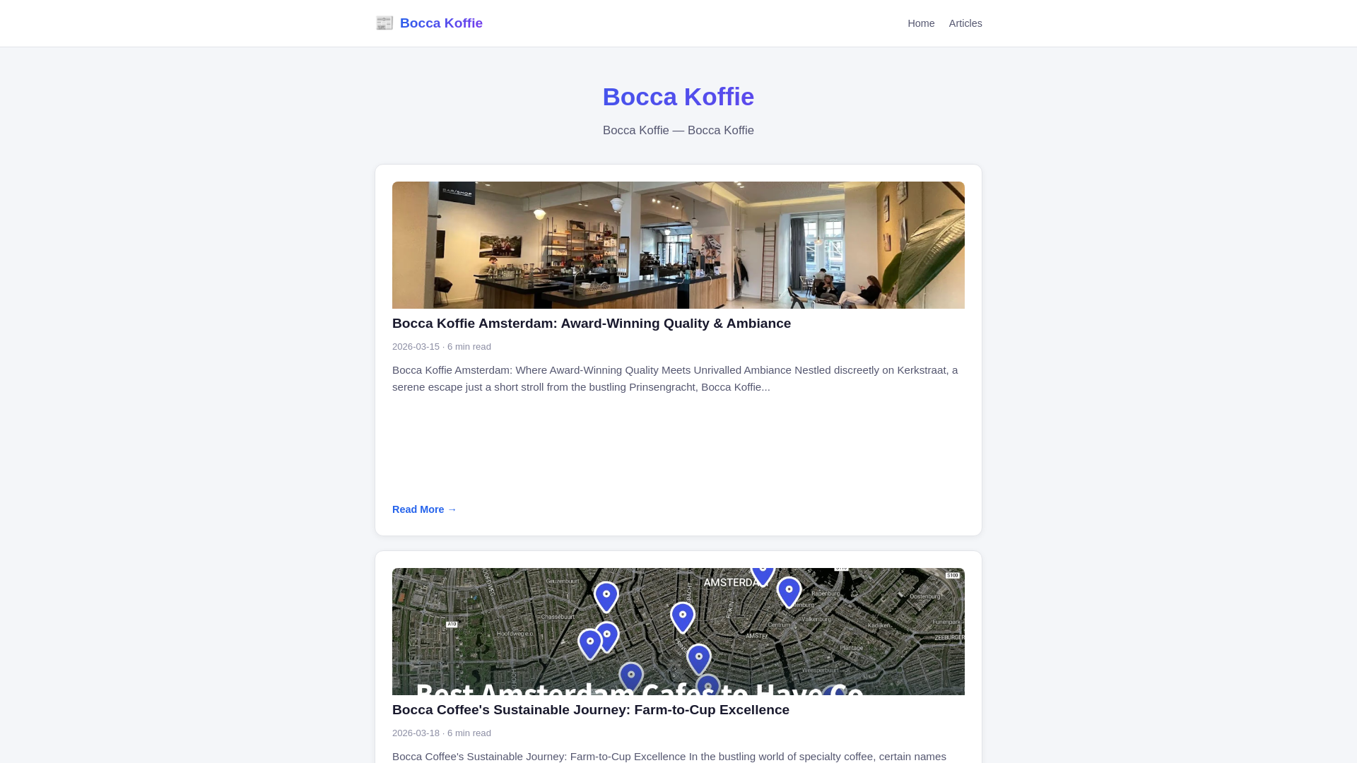 website screenshot of https://bocca-koffie.pages.dev/