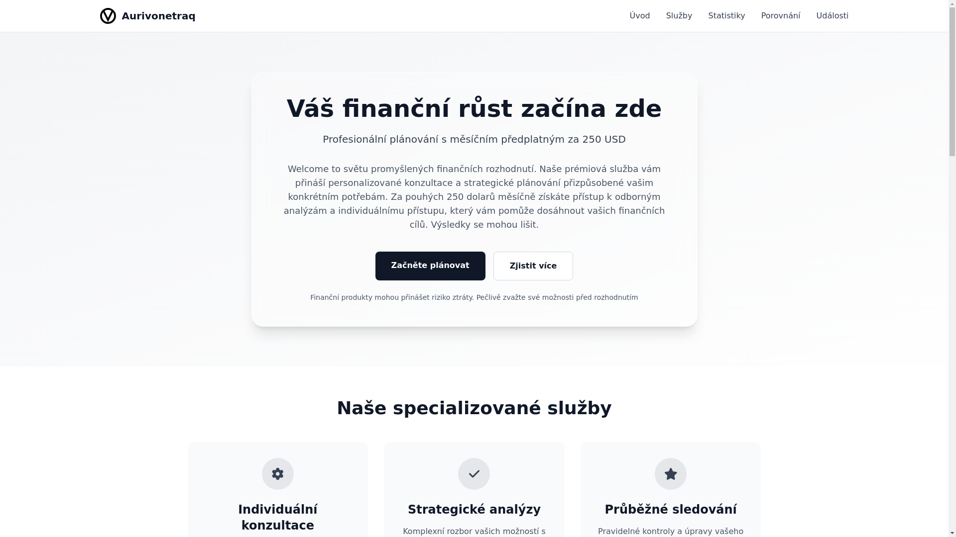 website screenshot of https://aurivonetraq.com