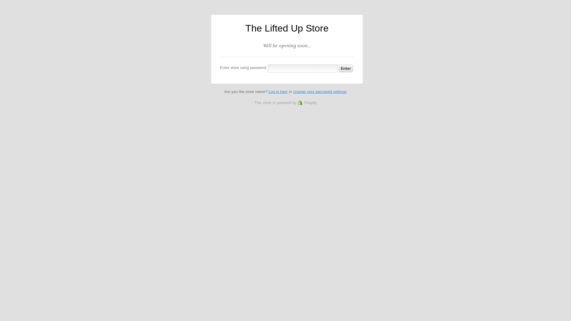 website screenshot of https://liftedupgoods.com/