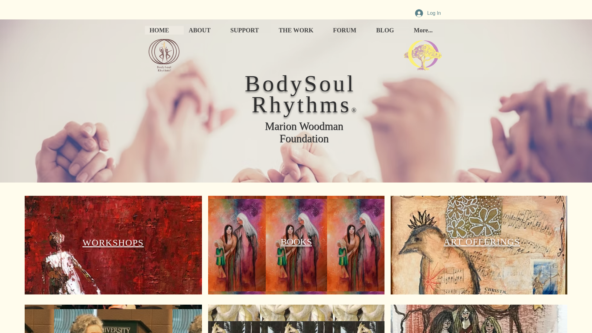 website screenshot of https://marionwoodmanfoundation.org/