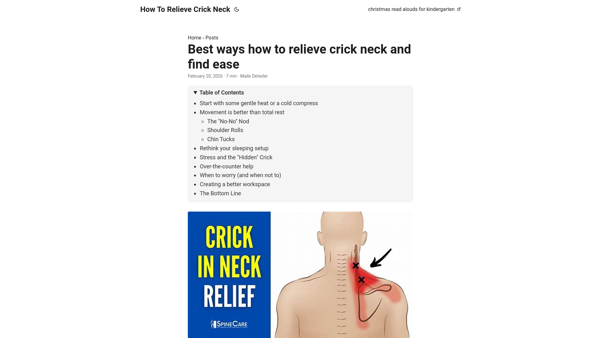 website screenshot of https://how-to-relieve-crick-neck.pages.dev/