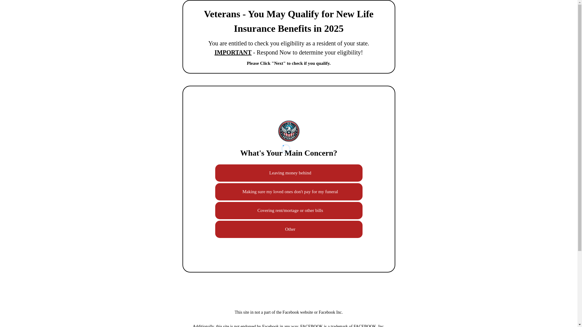 website screenshot of https://veteranbenefitreview.com/