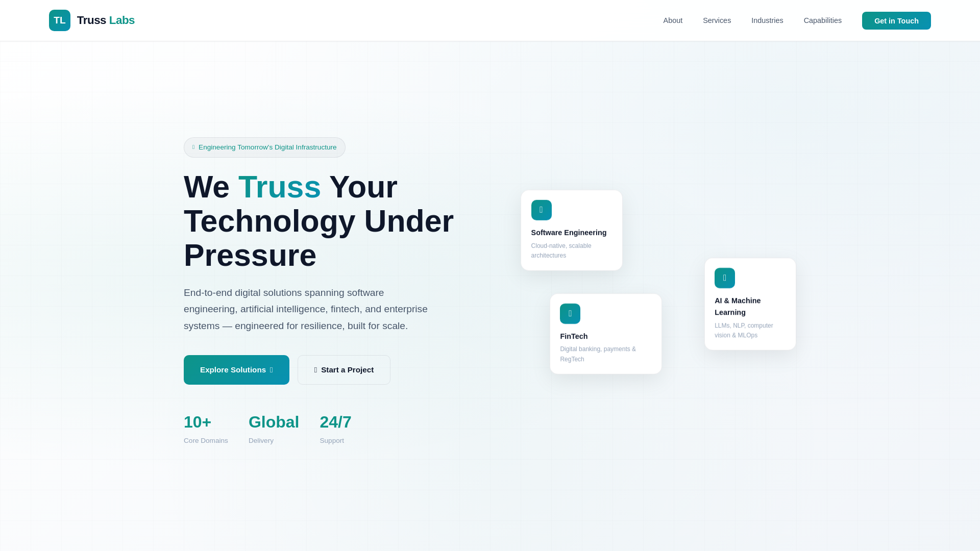 website screenshot of https://truss-labs.com/