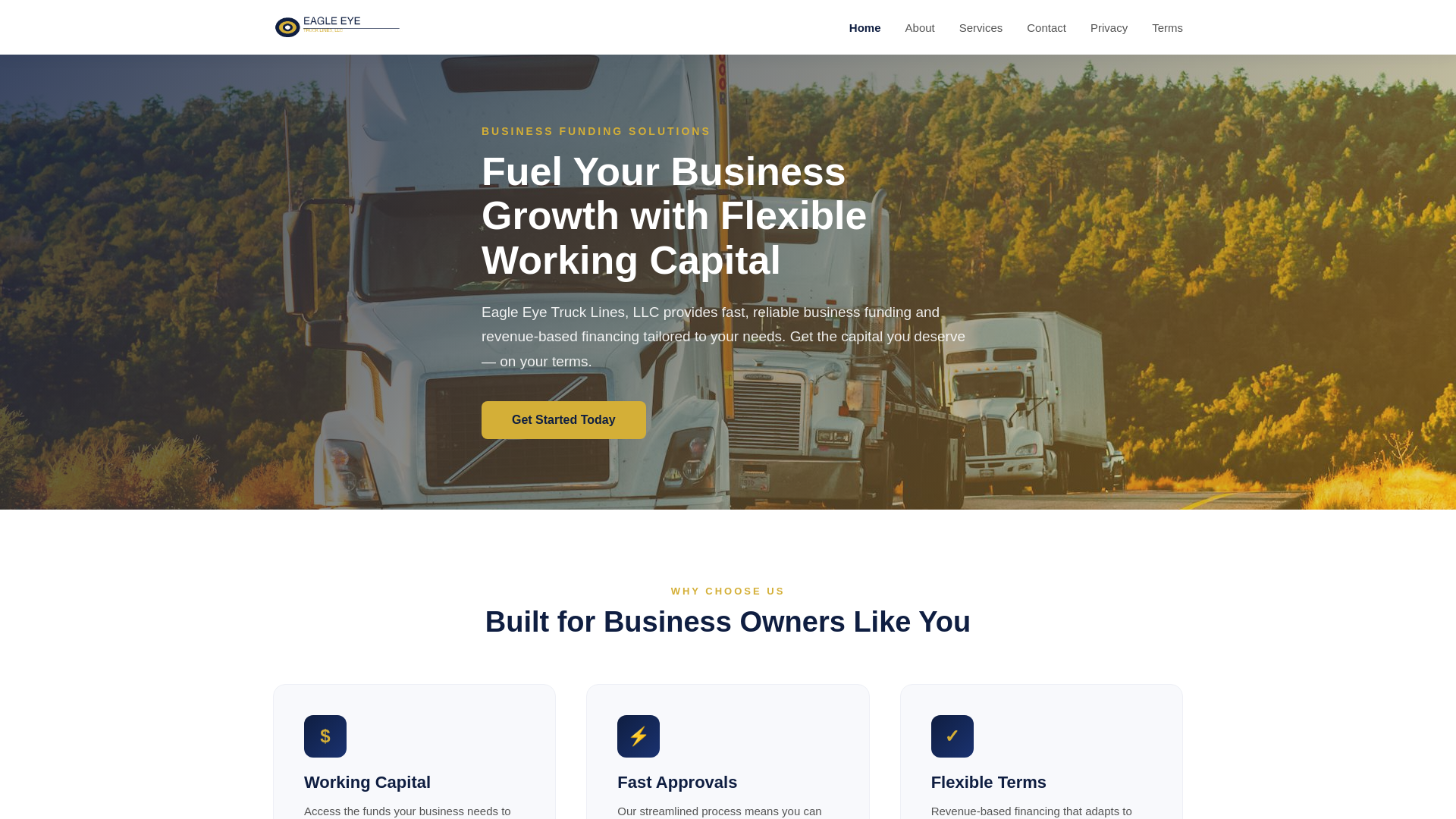 website screenshot of https://ee-trucklines.pages.dev/
