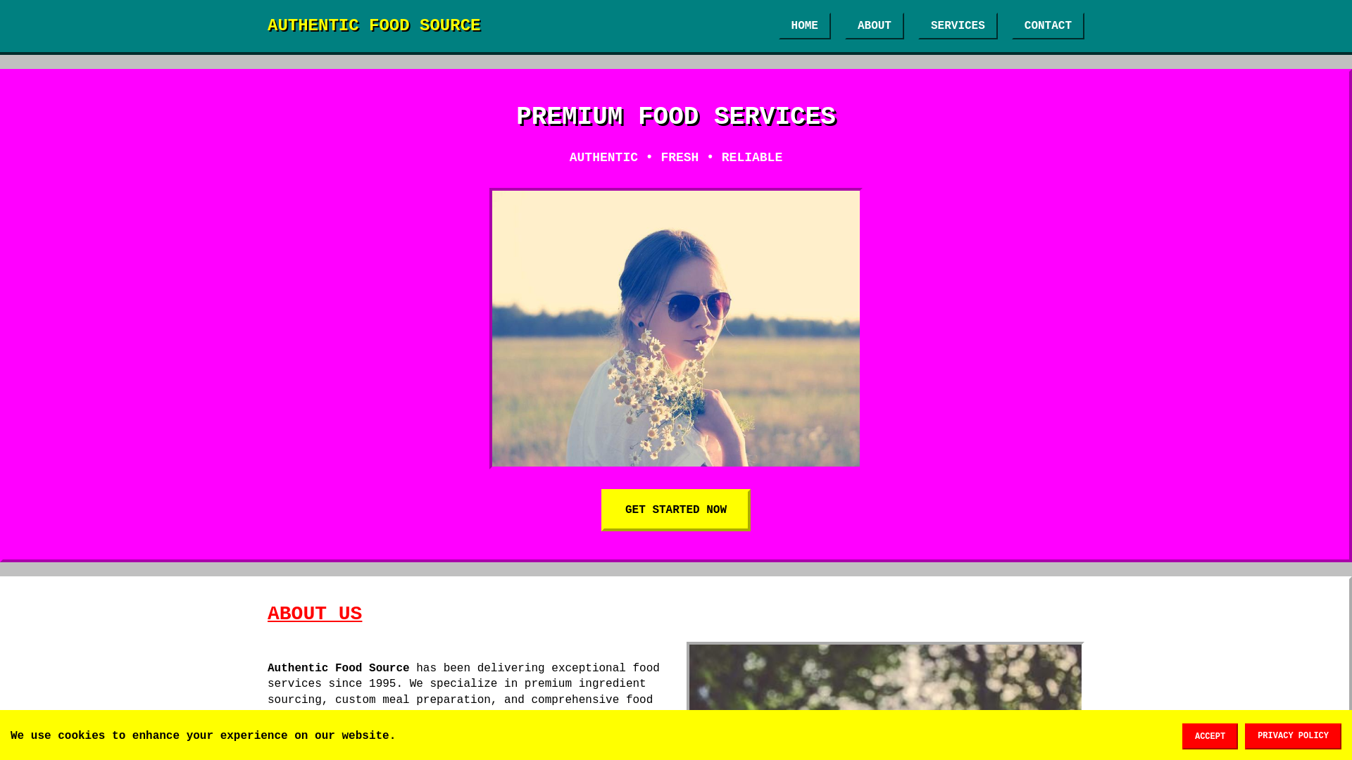 website screenshot of https://authenticfoodsource.click/