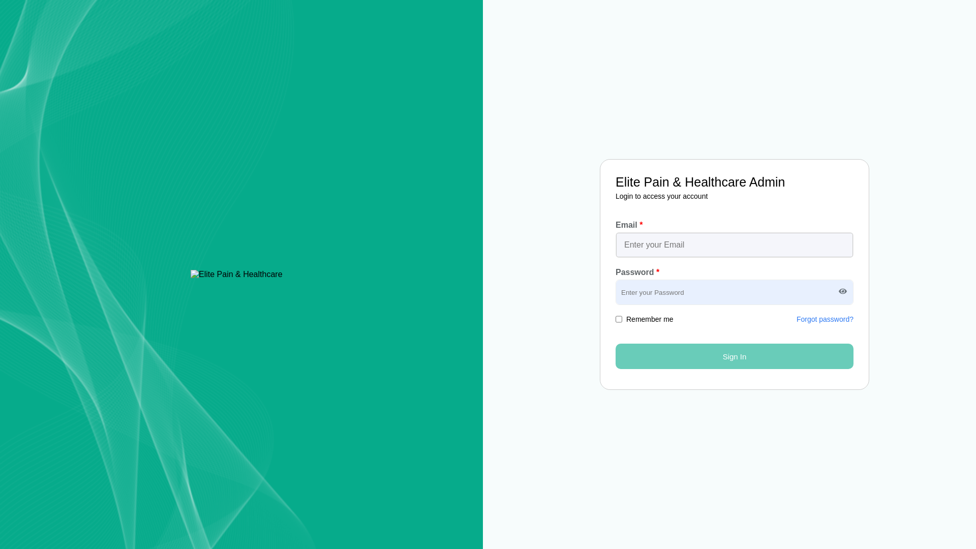 website screenshot of https://agencyadmin.epainhealth.com