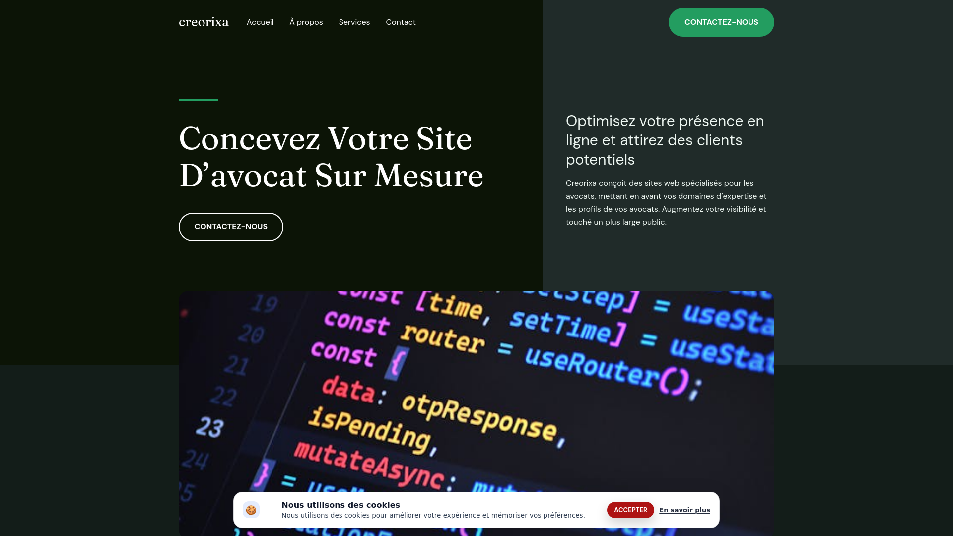 website screenshot of https://creorixa.company/