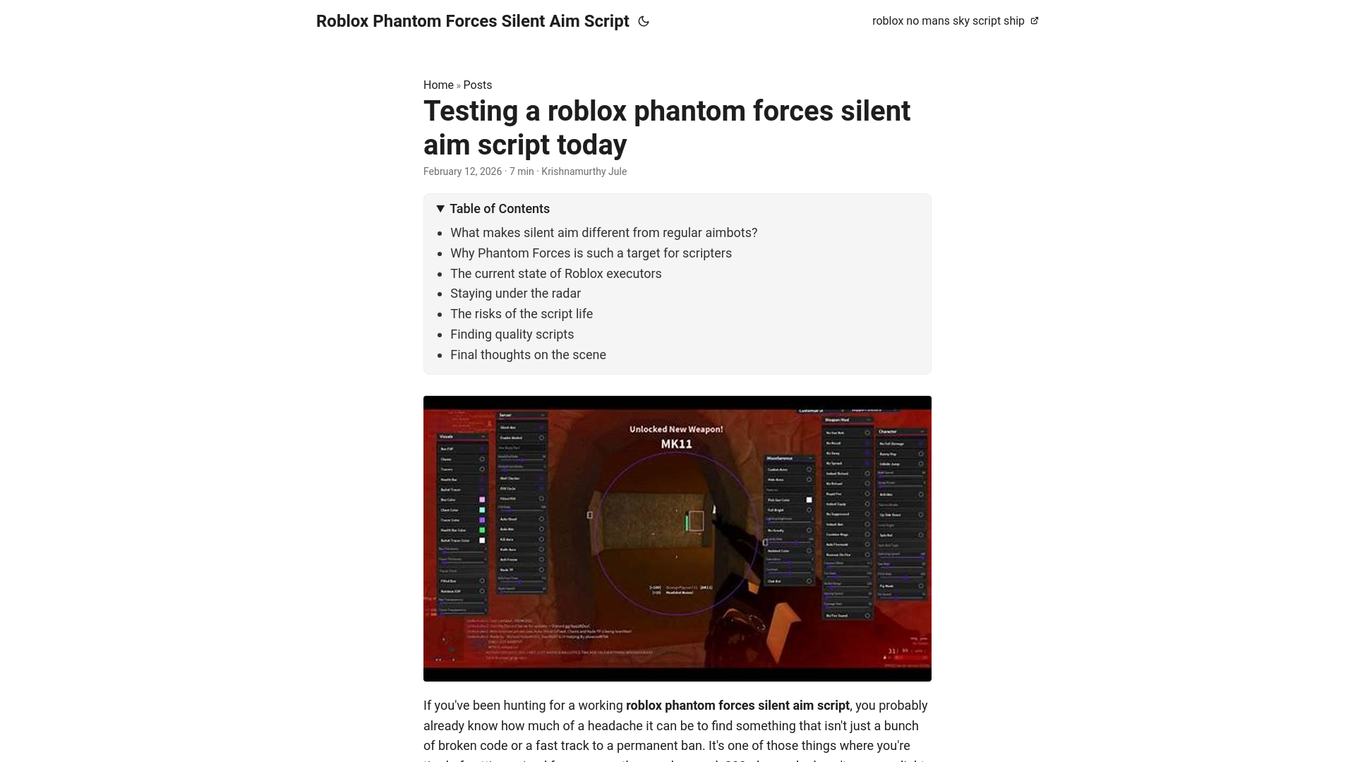 website screenshot of https://roblox-phantom-forces-silent-aim-script.pages.dev/