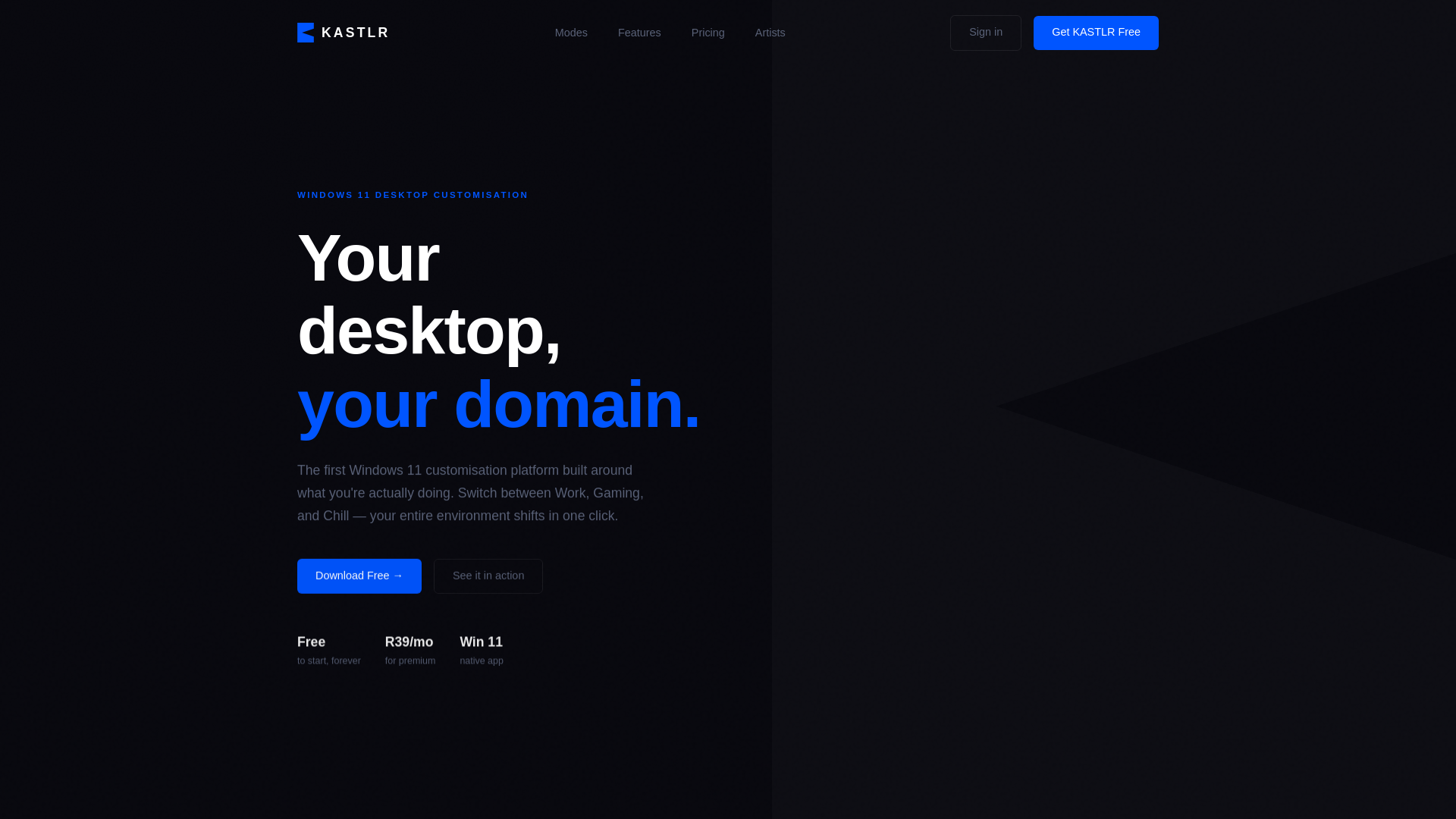 website screenshot of https://kastlr.co.za/