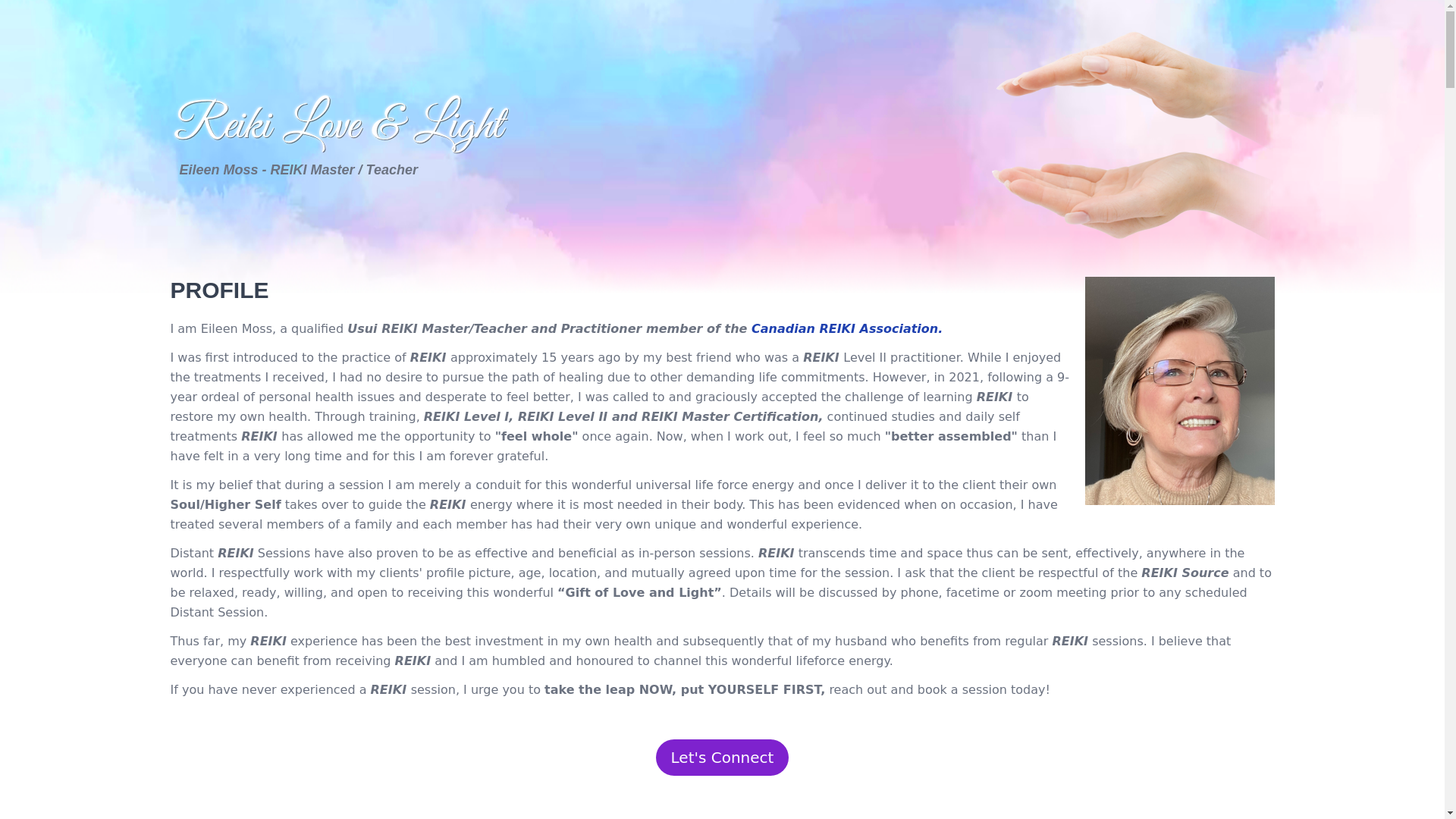 website screenshot of https://reikiloveandlight.pages.dev/