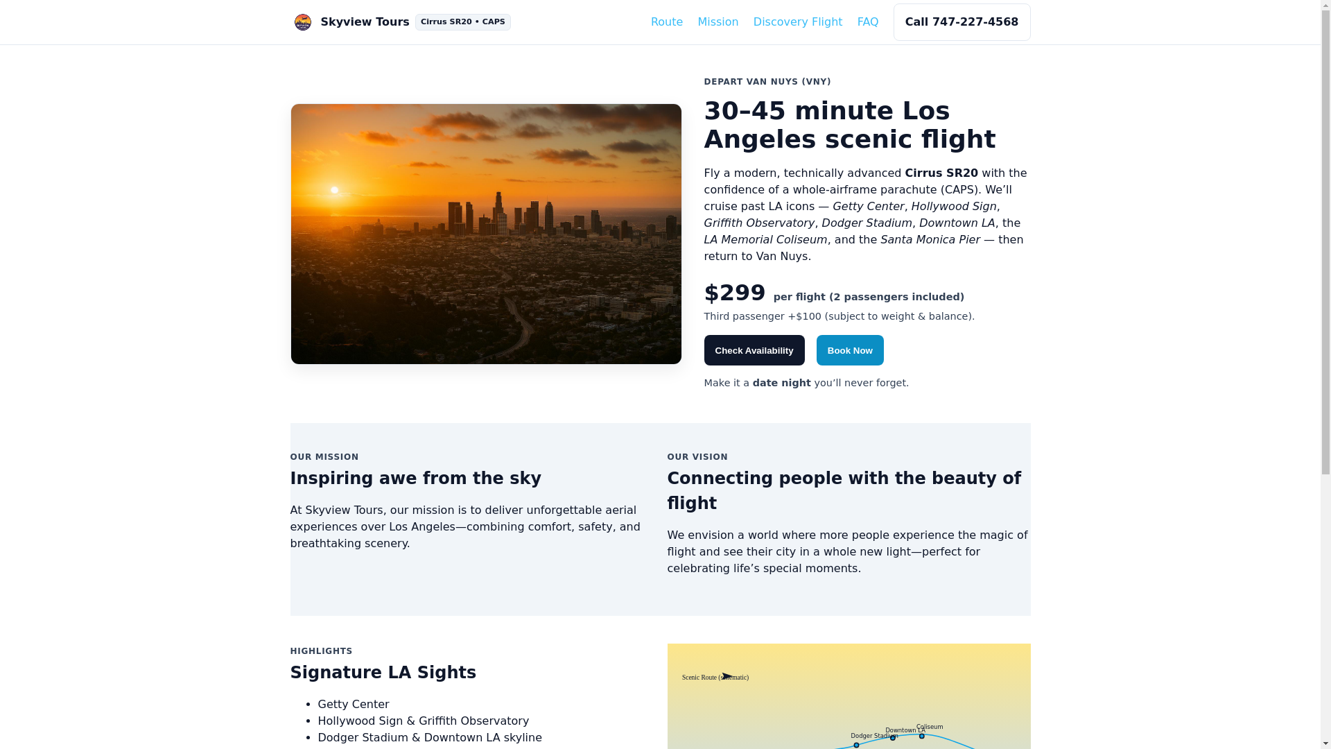 website screenshot of https://skyviewtours.net/