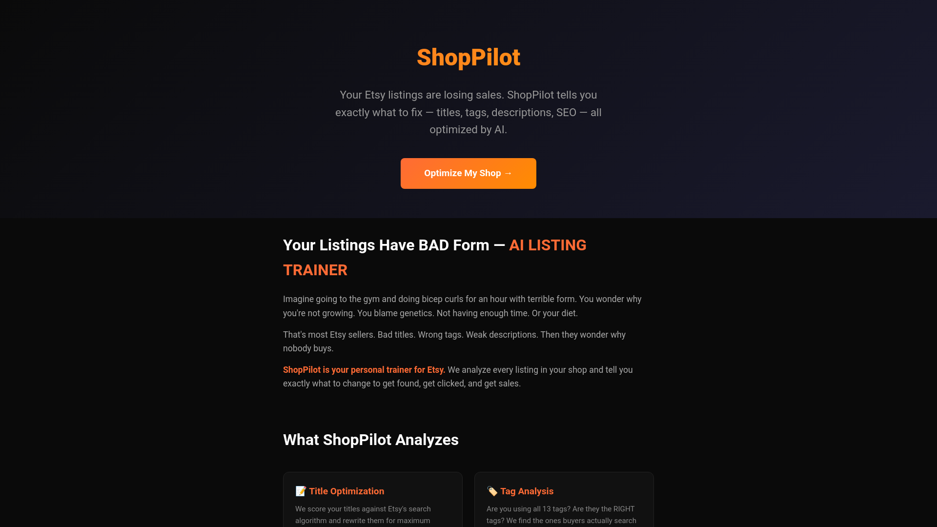 website screenshot of https://shoppilot-bw3.pages.dev/
