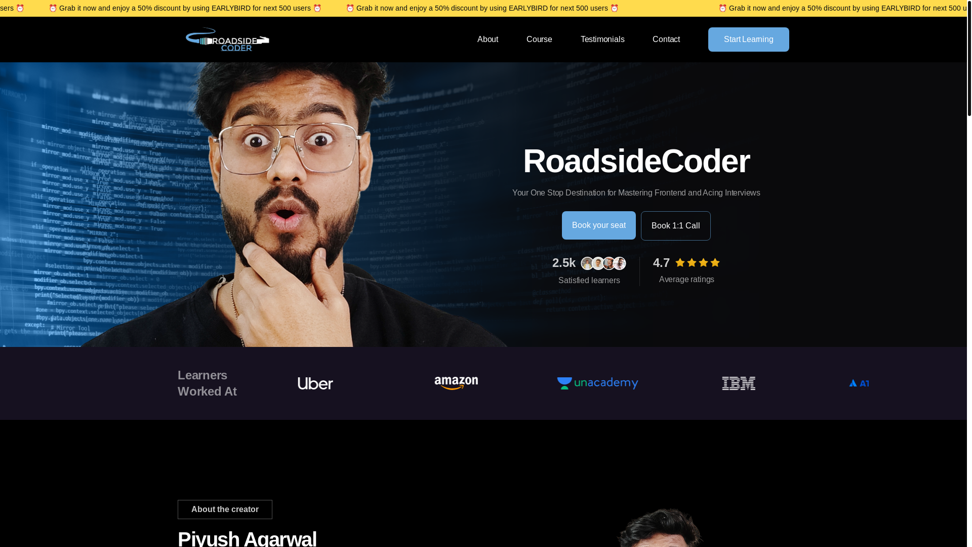 website screenshot of https://roadsidecoder-landing.pages.dev/