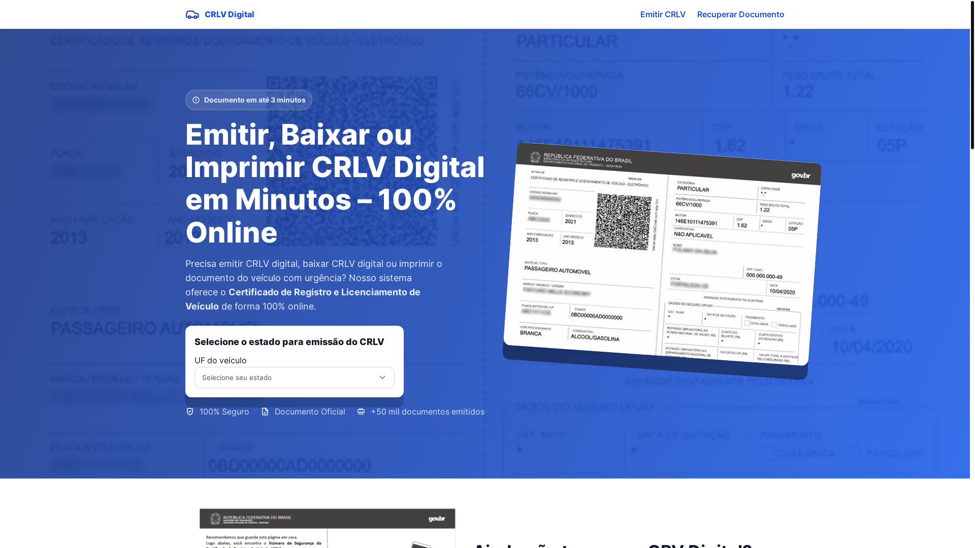 website screenshot of https://crvldocumento.lat/