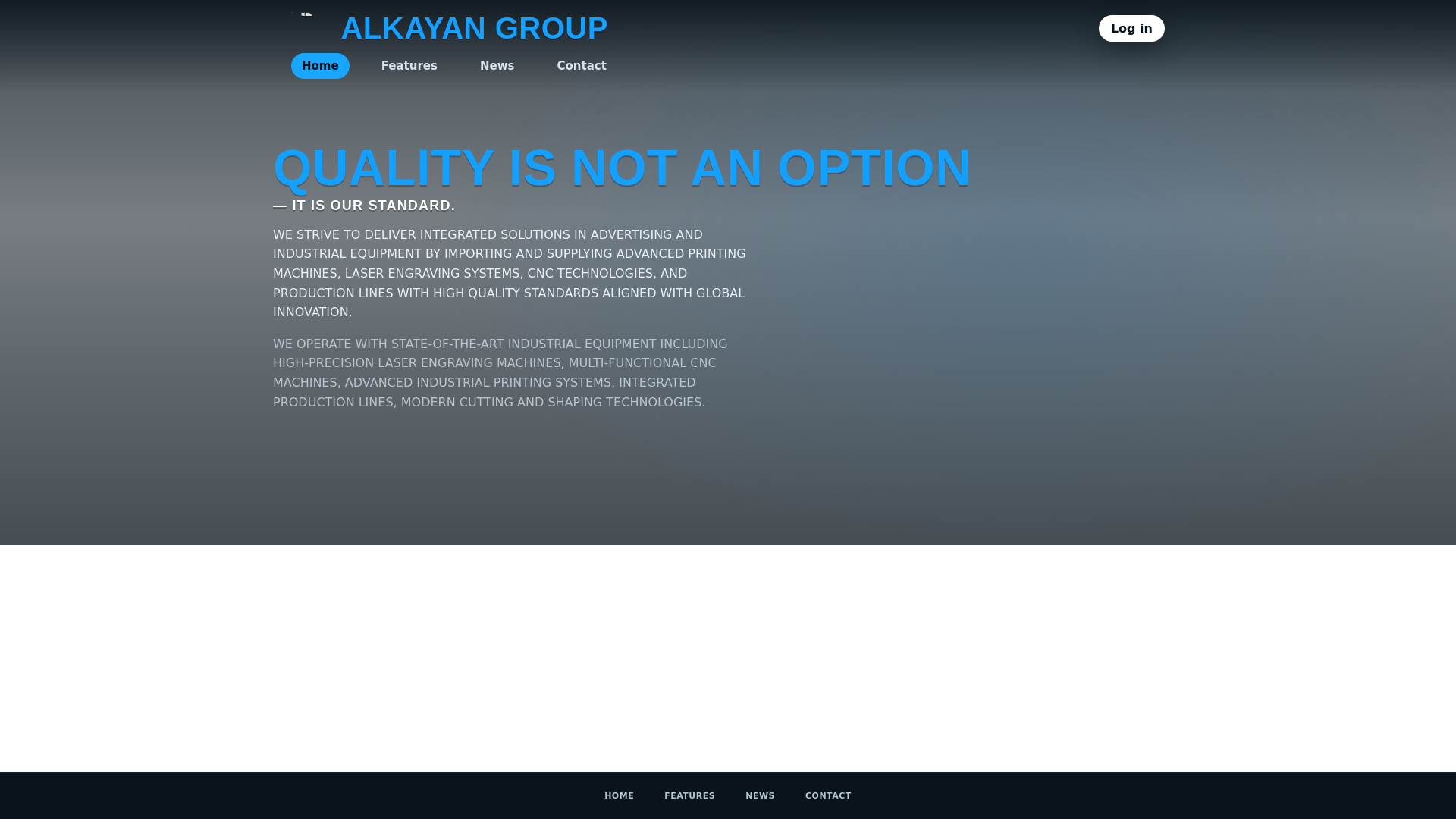 website screenshot of https://alkayangroup.ly/