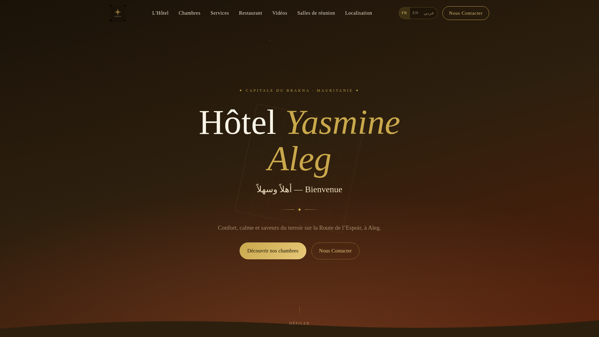 website screenshot of https://hotelyasminealeg.com/