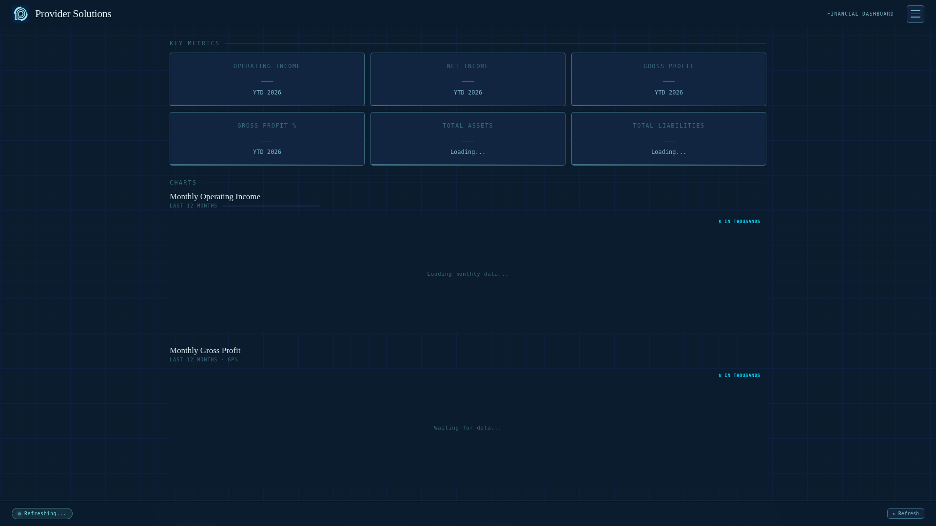 website screenshot of https://provider-solutions-dashboard.pages.dev/