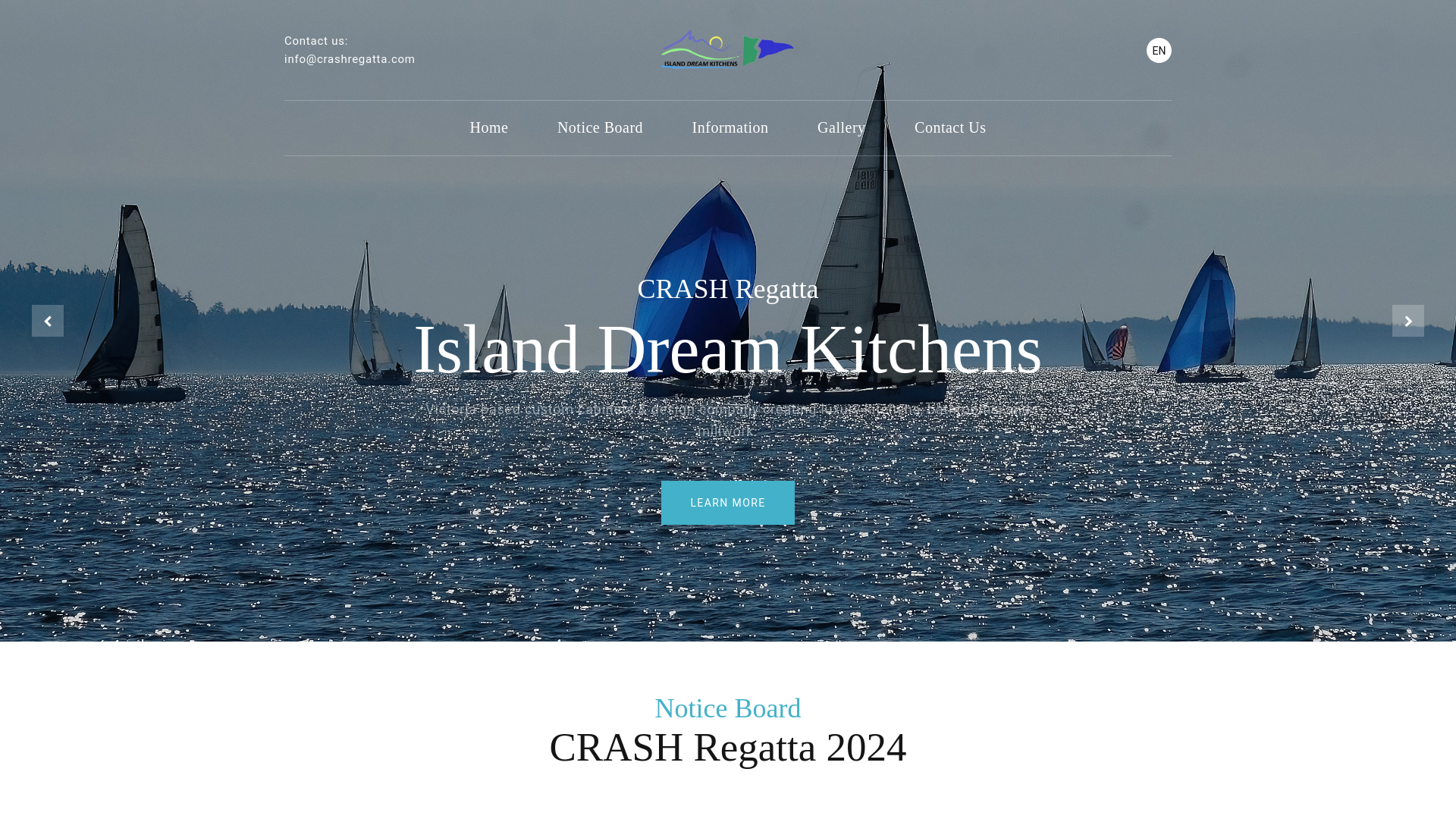 website screenshot of https://crashregatta.com/