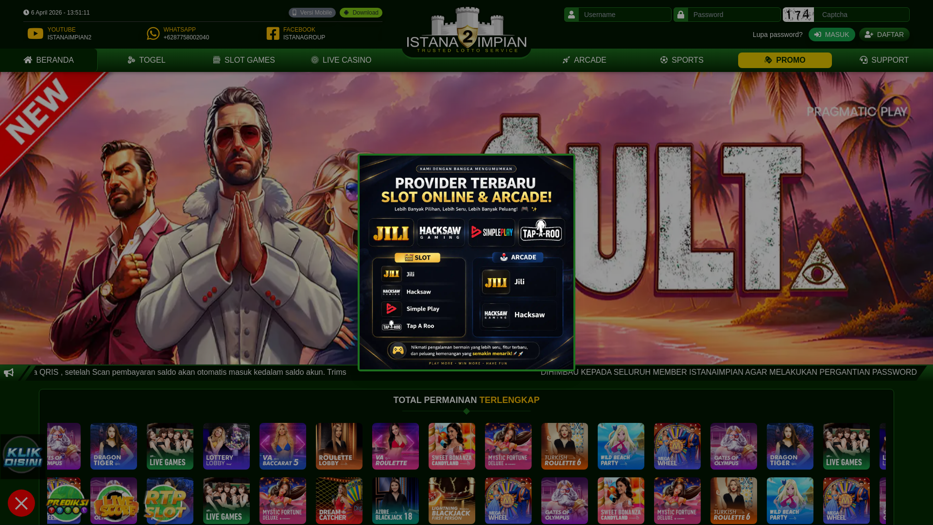 website screenshot of https://istana-impian2.cv