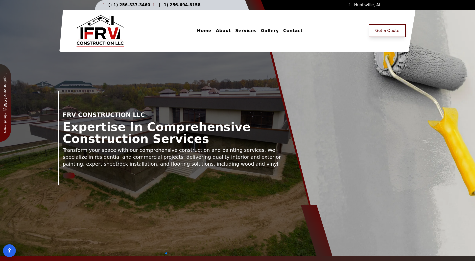 website screenshot of https://frvconstructionllc.net
