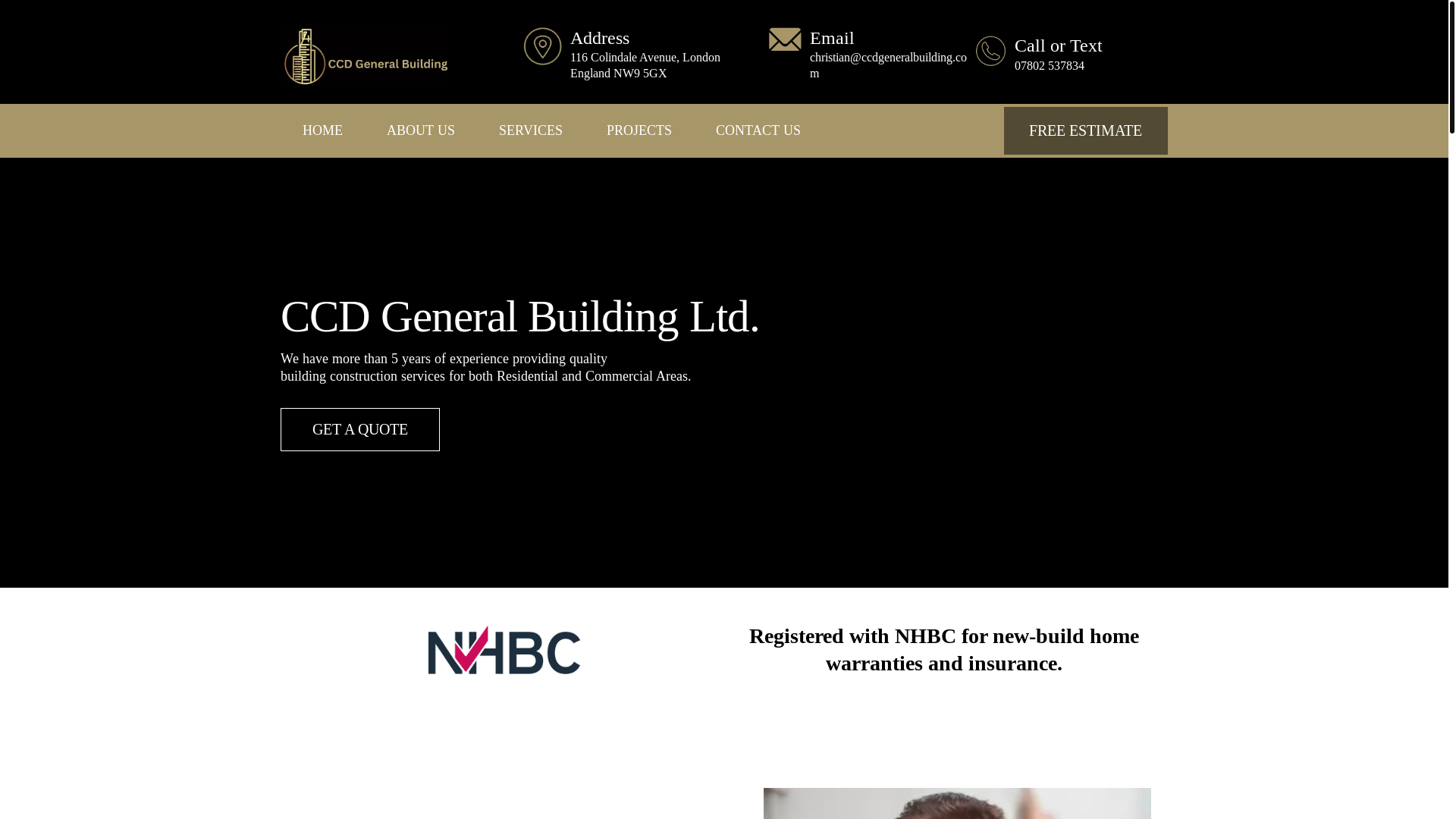 website screenshot of https://ccdgeneralbuilding.co.uk/