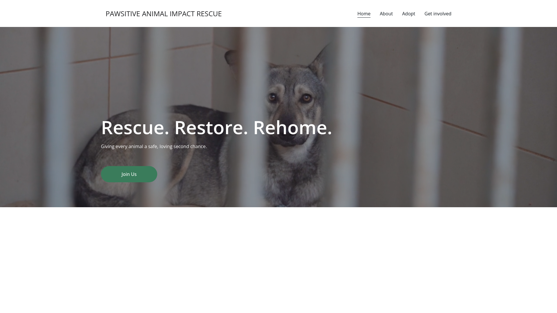 website screenshot of https://pawsitiveanimalimpactrescue.site/