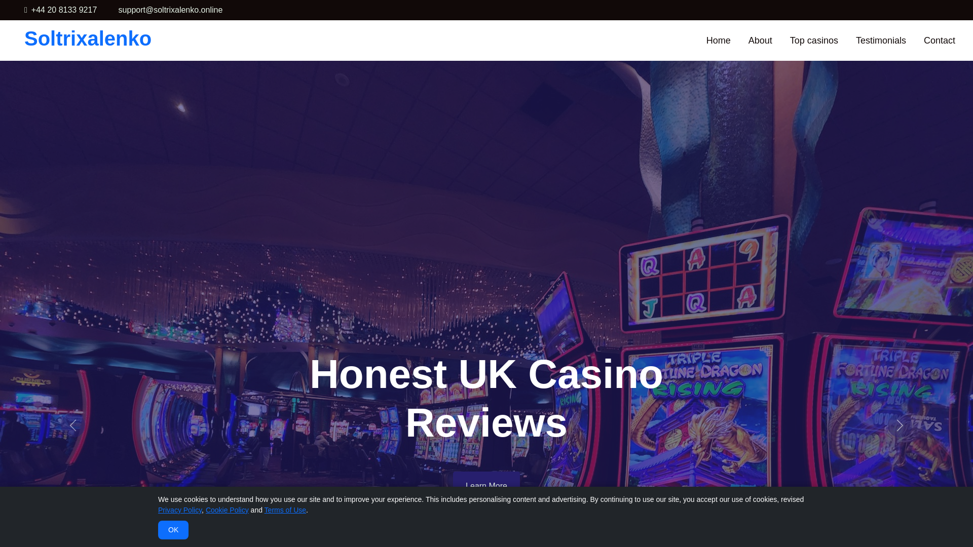 website screenshot of https://soltrixalenko.online/