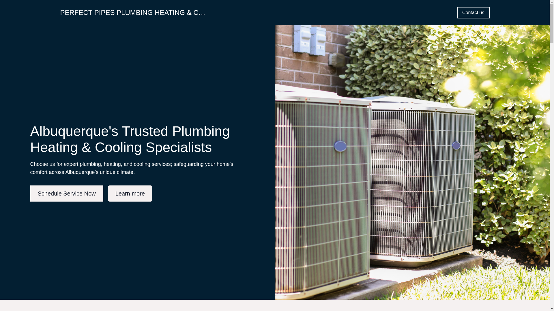 website screenshot of https://perfectpipesplumbingco.com/