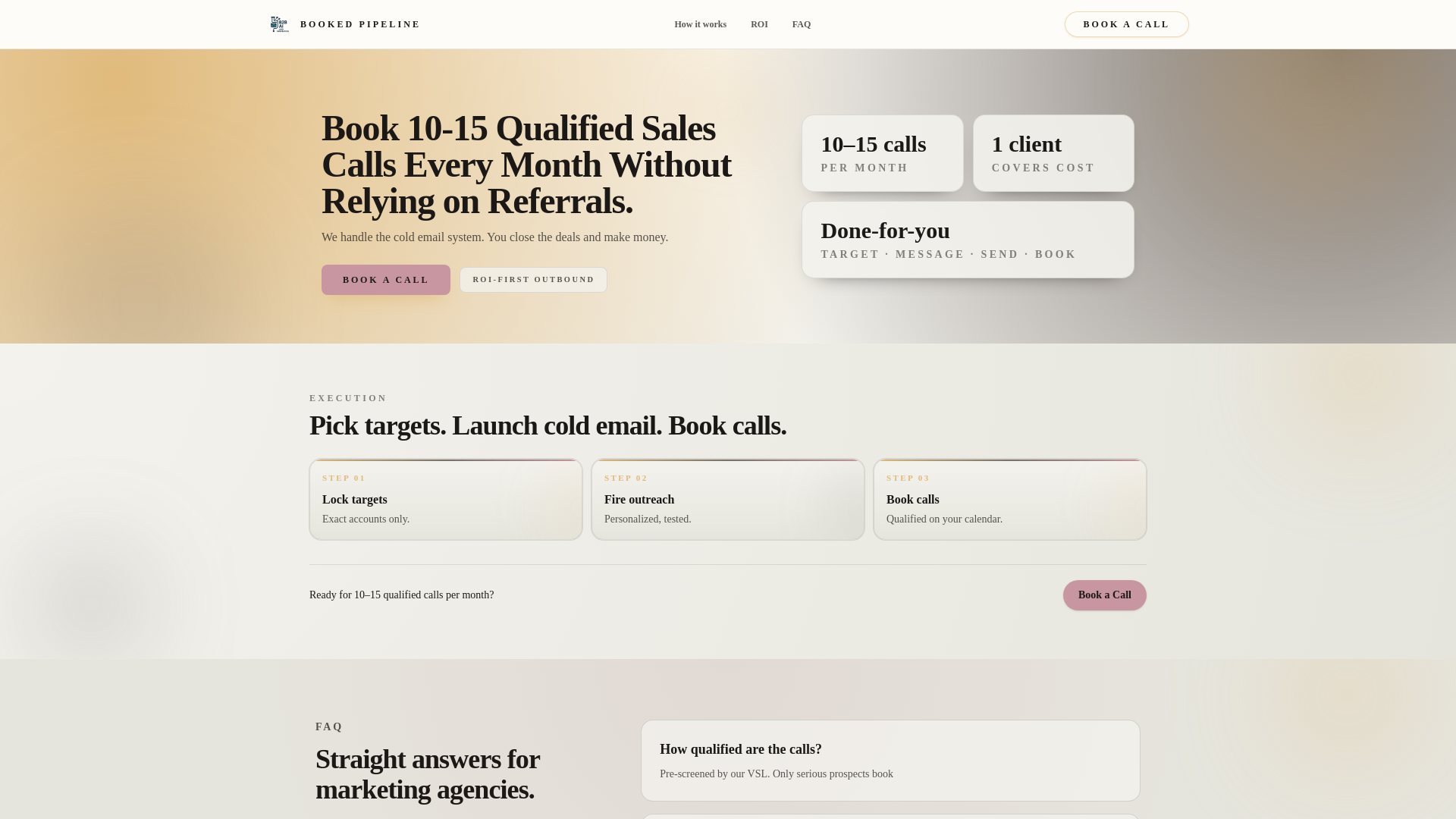 website screenshot of https://getbookedpipeline.com/
