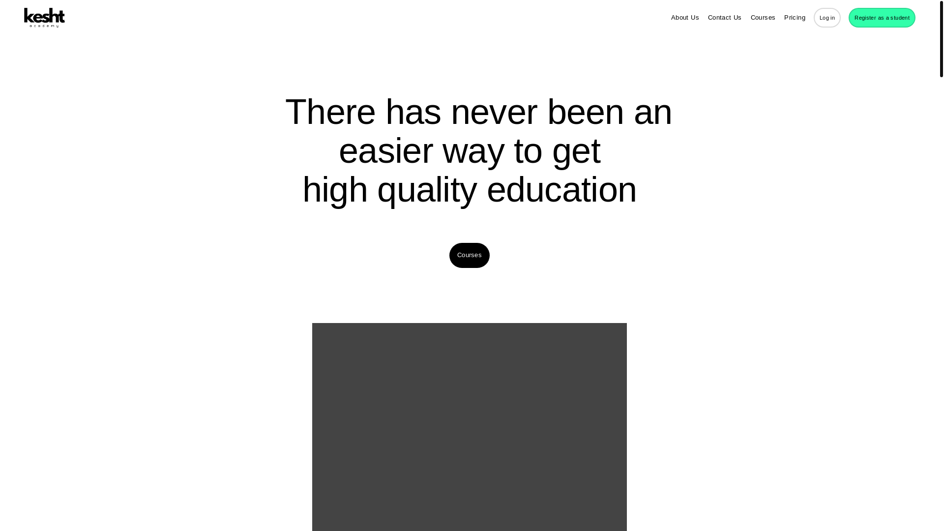 website screenshot of https://keshtacademy.org/