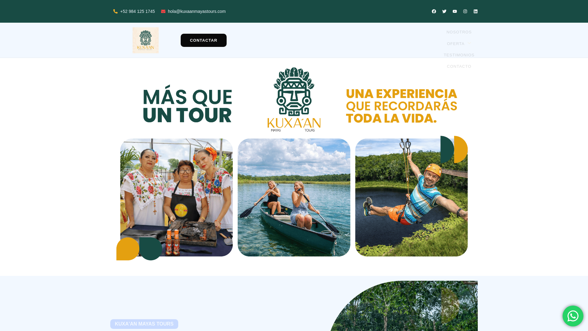 website screenshot of https://kuxaanmayastours.com