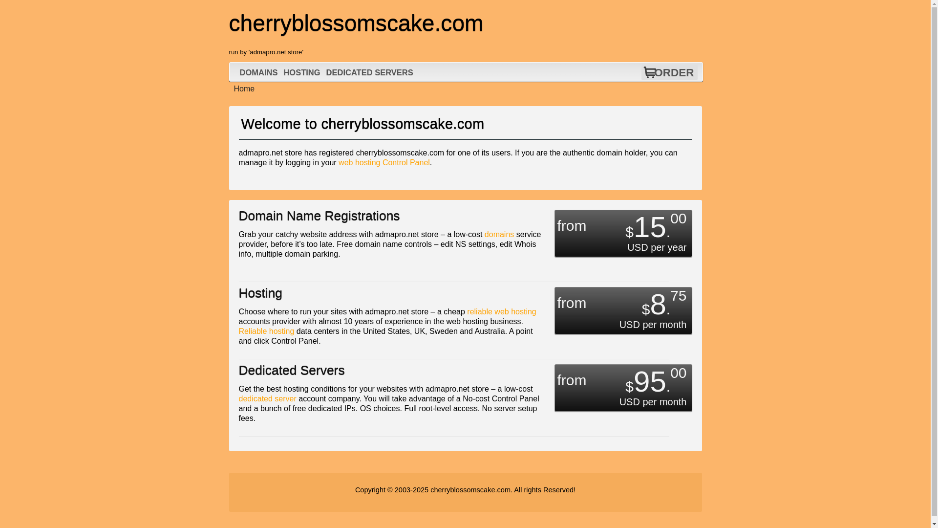website screenshot of https://cherryblossomscake.com/