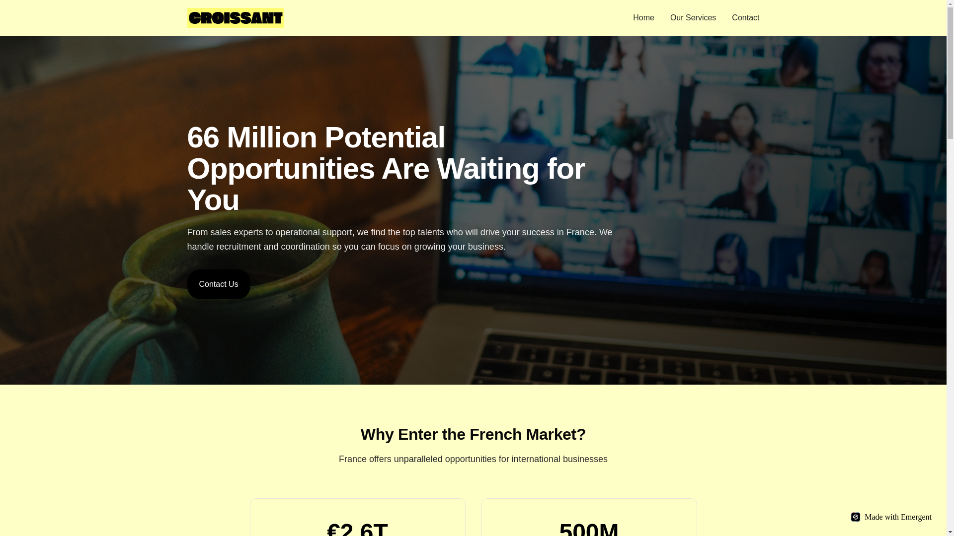 website screenshot of https://croissant.im/