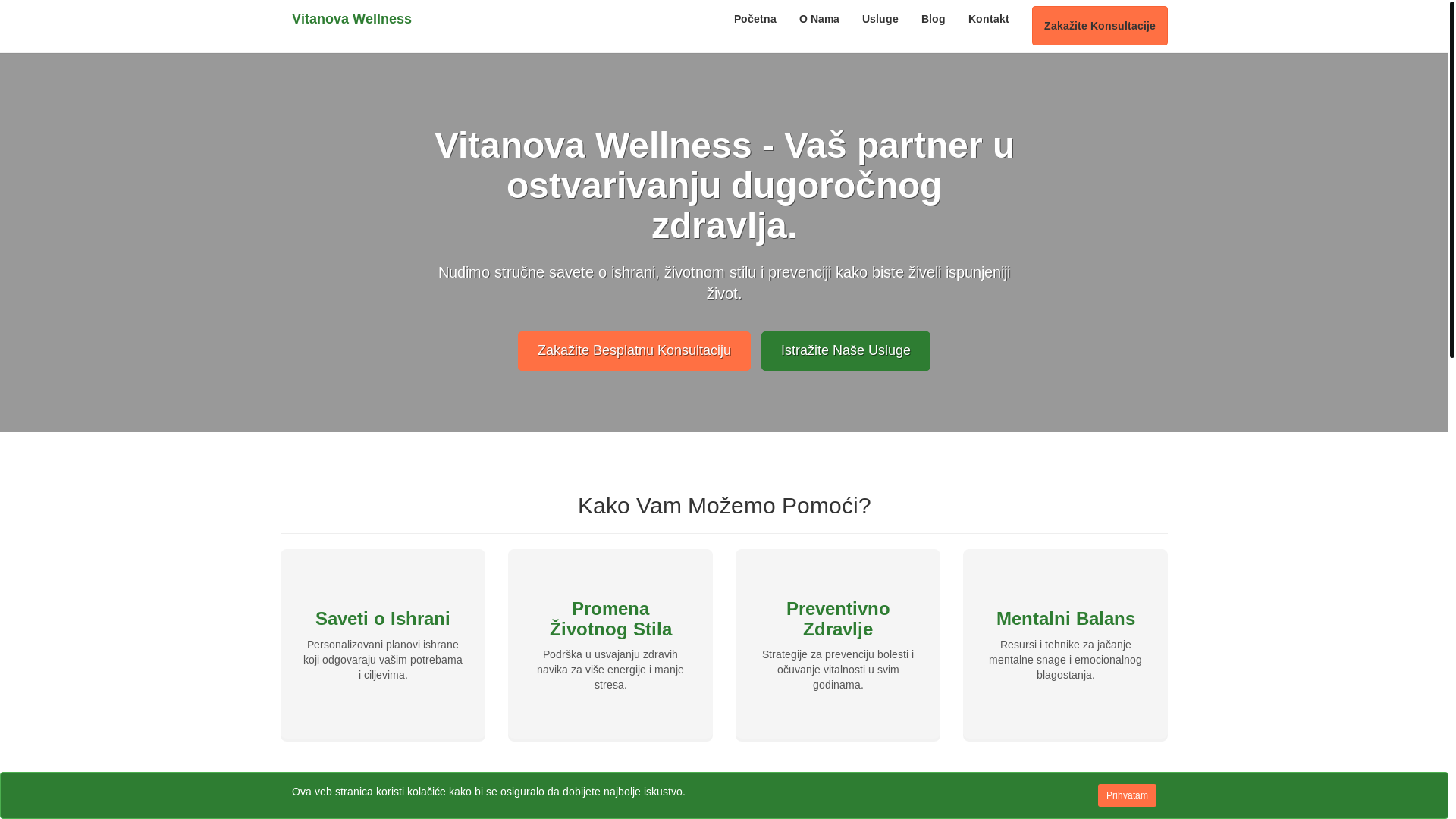website screenshot of https://vitanovawellnesso.info/