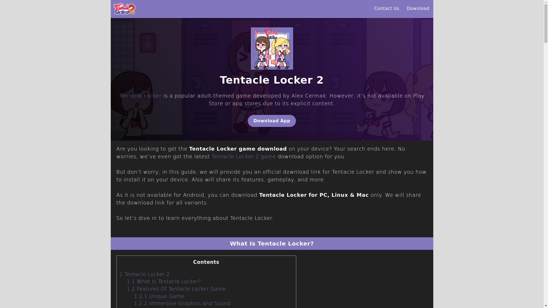 website screenshot of https://tentaclelocker2.com/