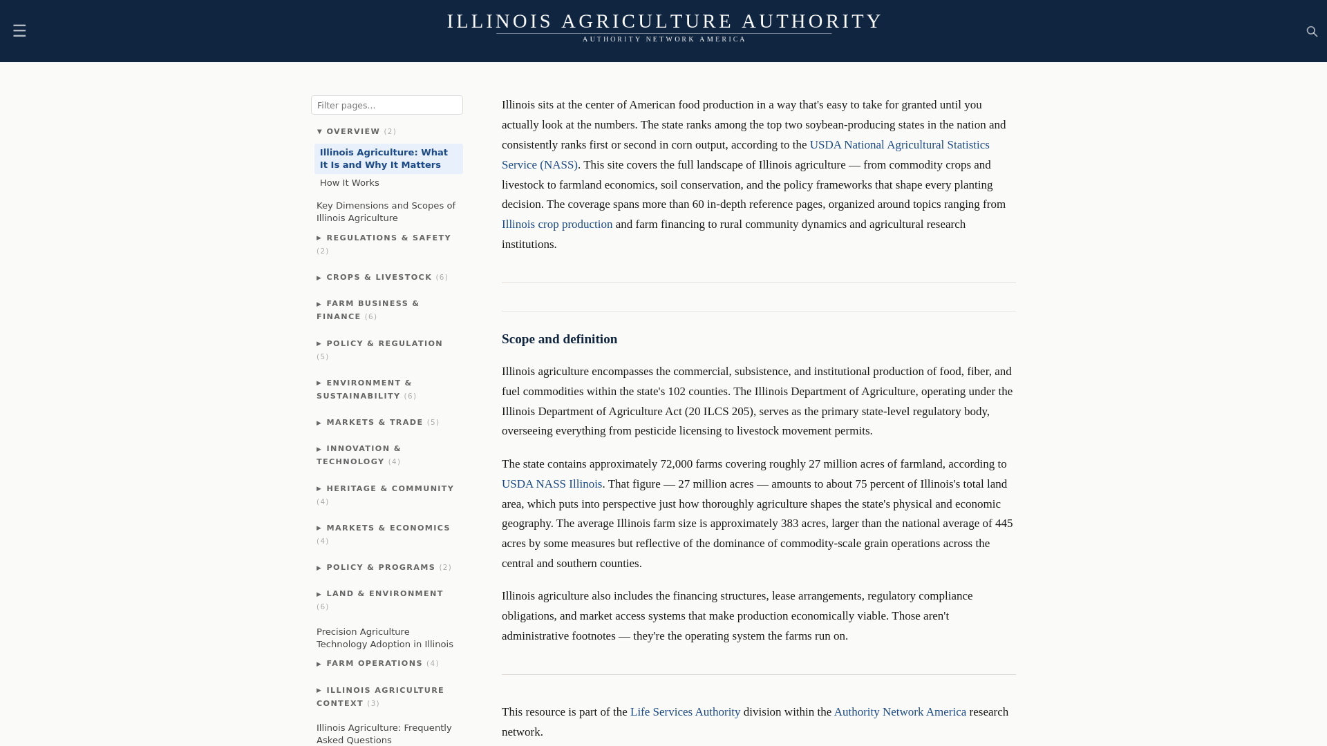 website screenshot of https://illinoisagricultureauthority.com/