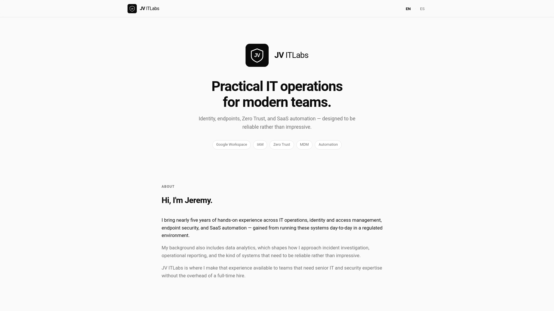 website screenshot of https://jvitlabs.pages.dev/