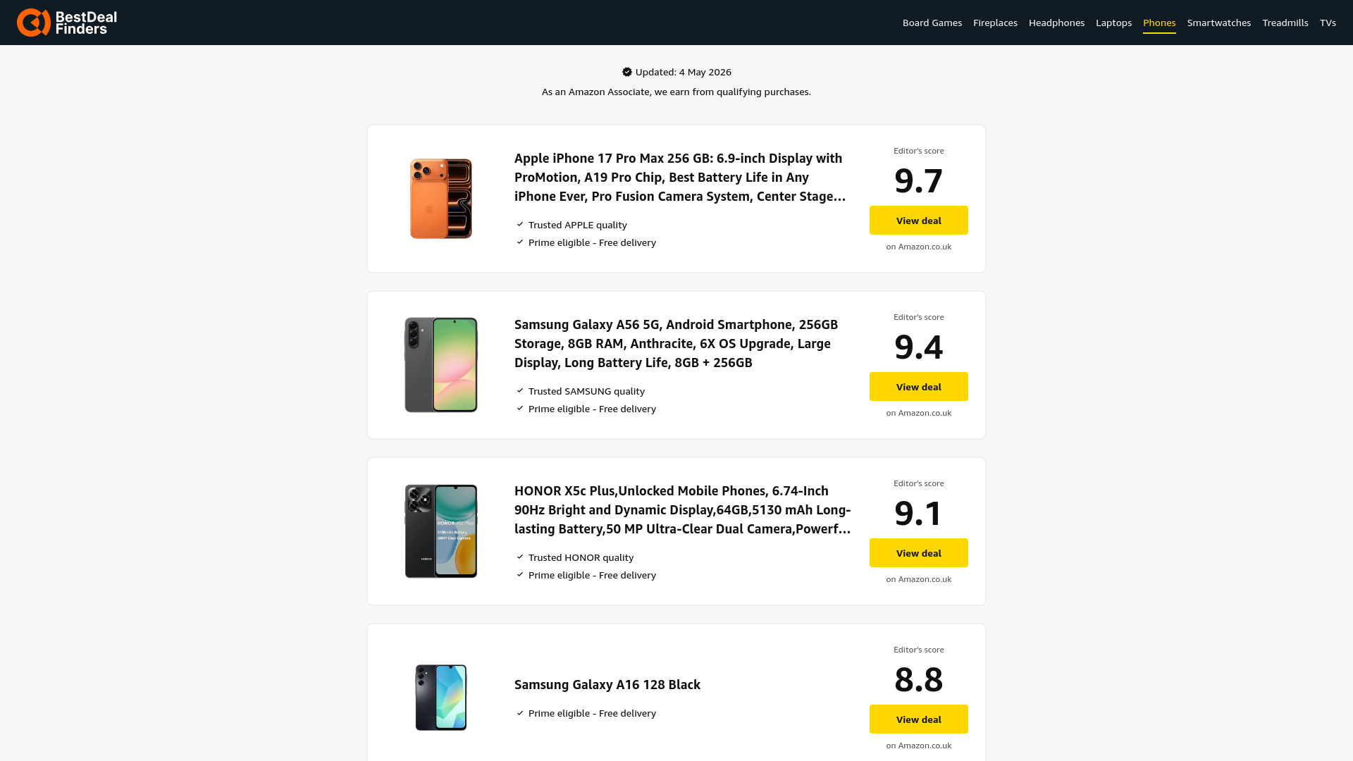 website screenshot of https://bestdealfinders-ppc.pages.dev/