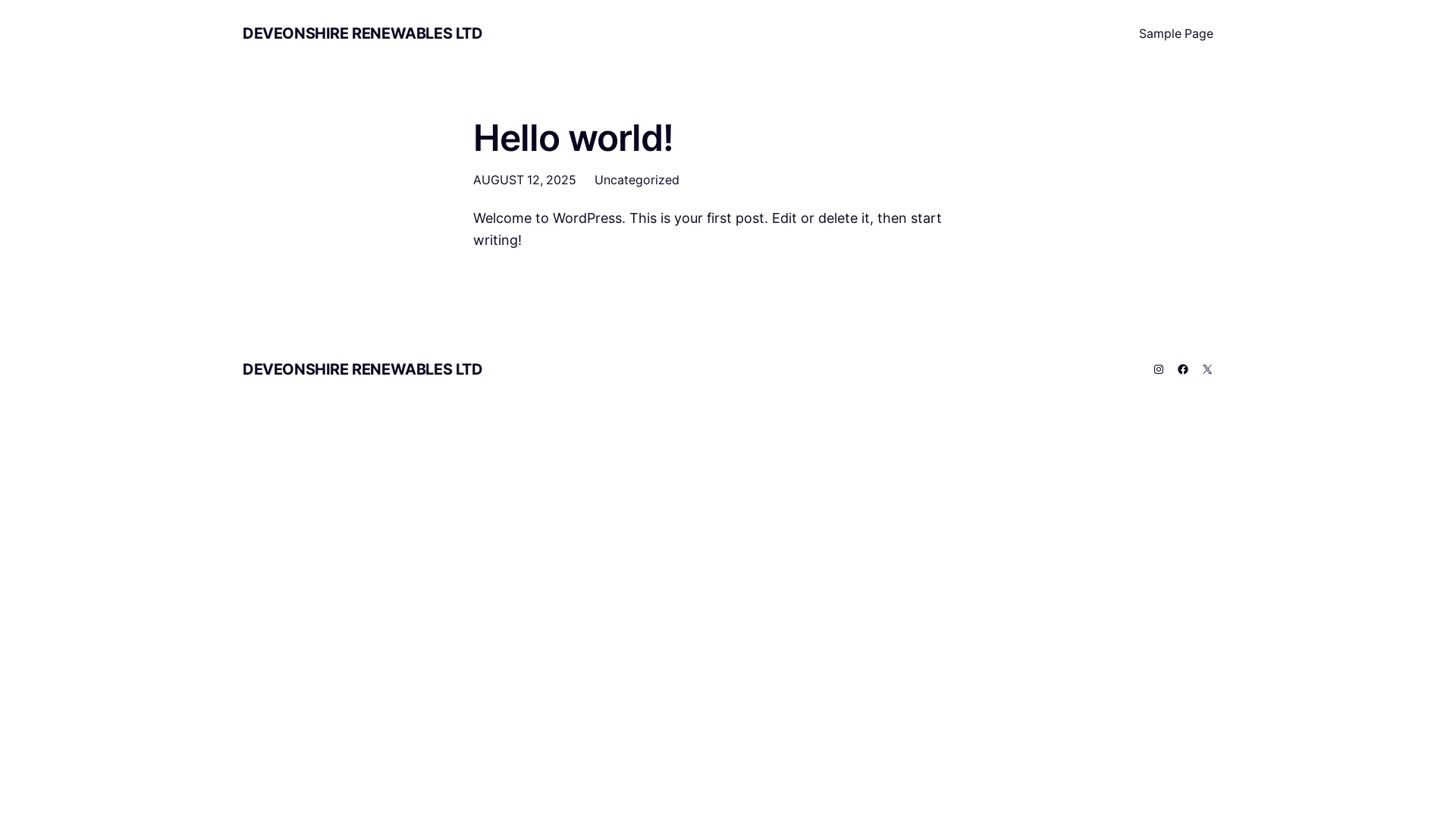 website screenshot of https://devonshirerenewables.co.uk/