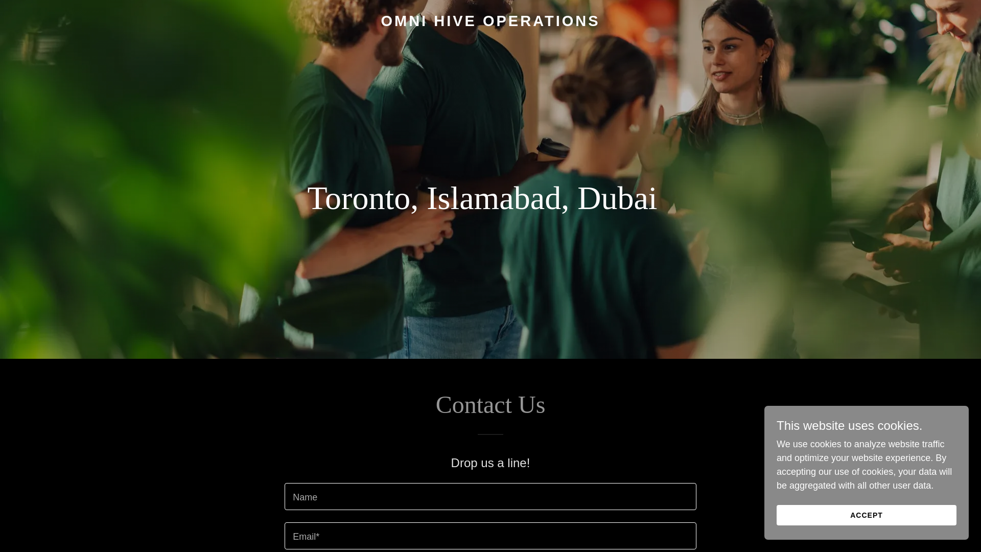 website screenshot of https://omnihiveops.com/