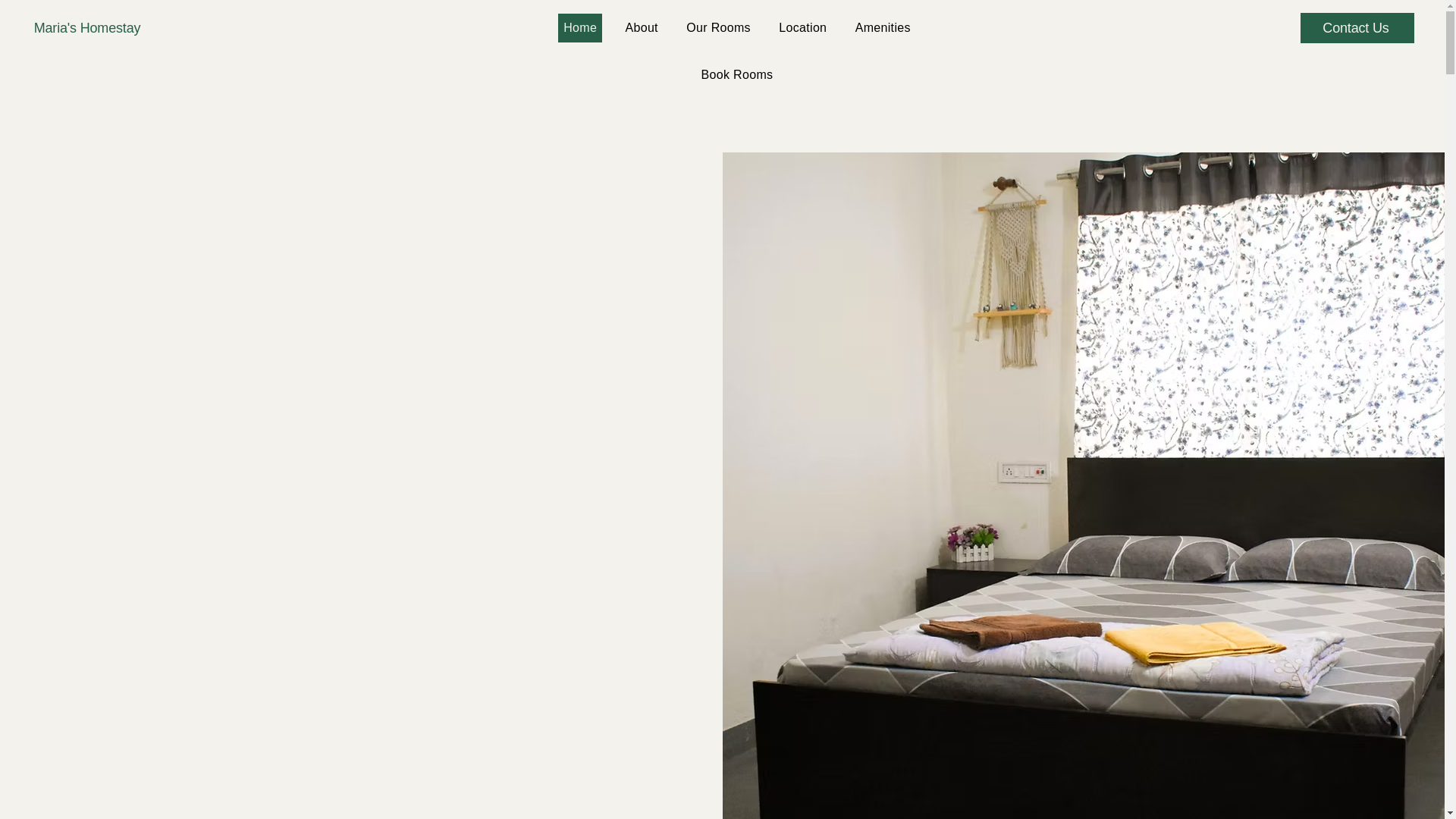 website screenshot of https://mariashomestay.com/