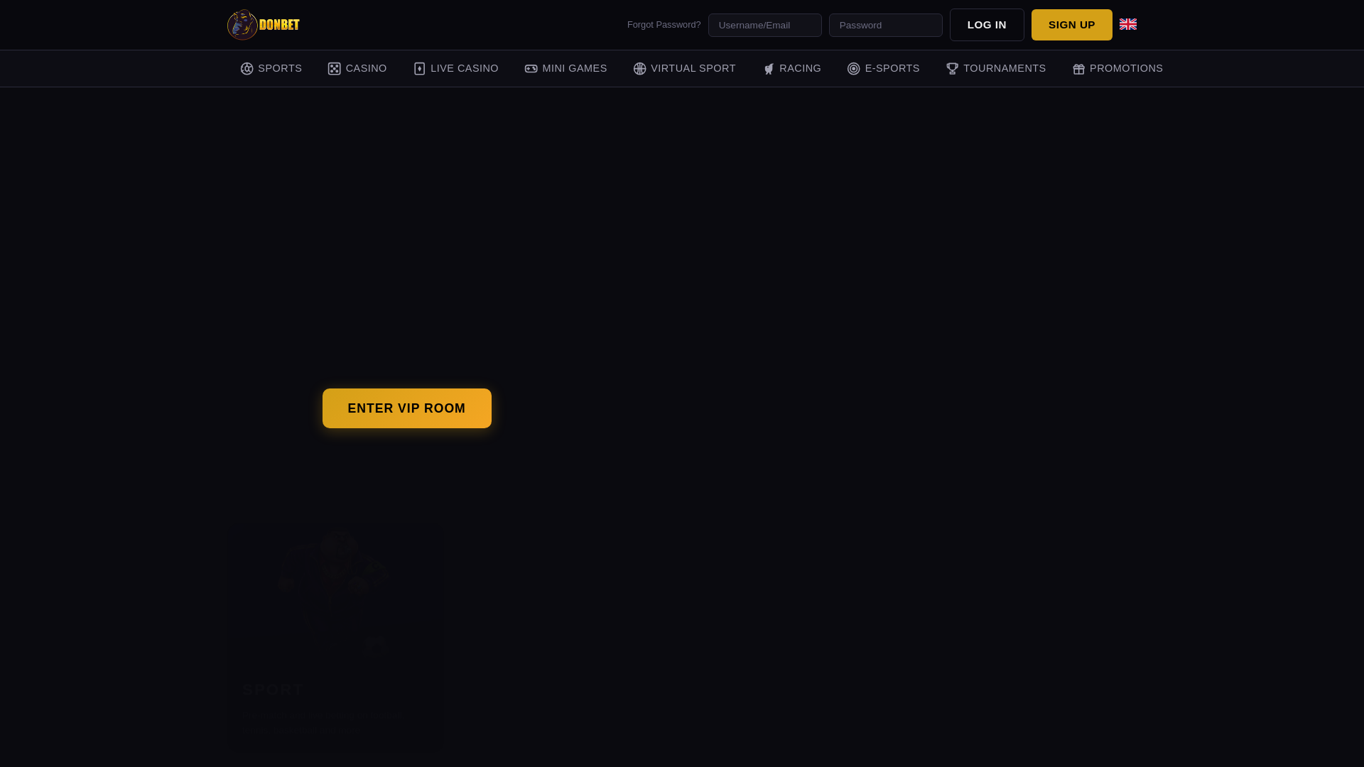 website screenshot of https://donbet-officialsite.pics/