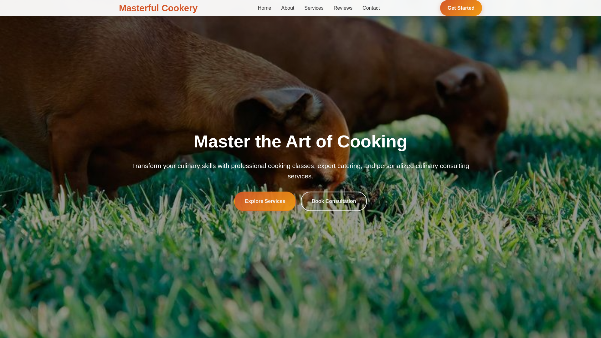 website screenshot of https://masterfulcookery.digital/