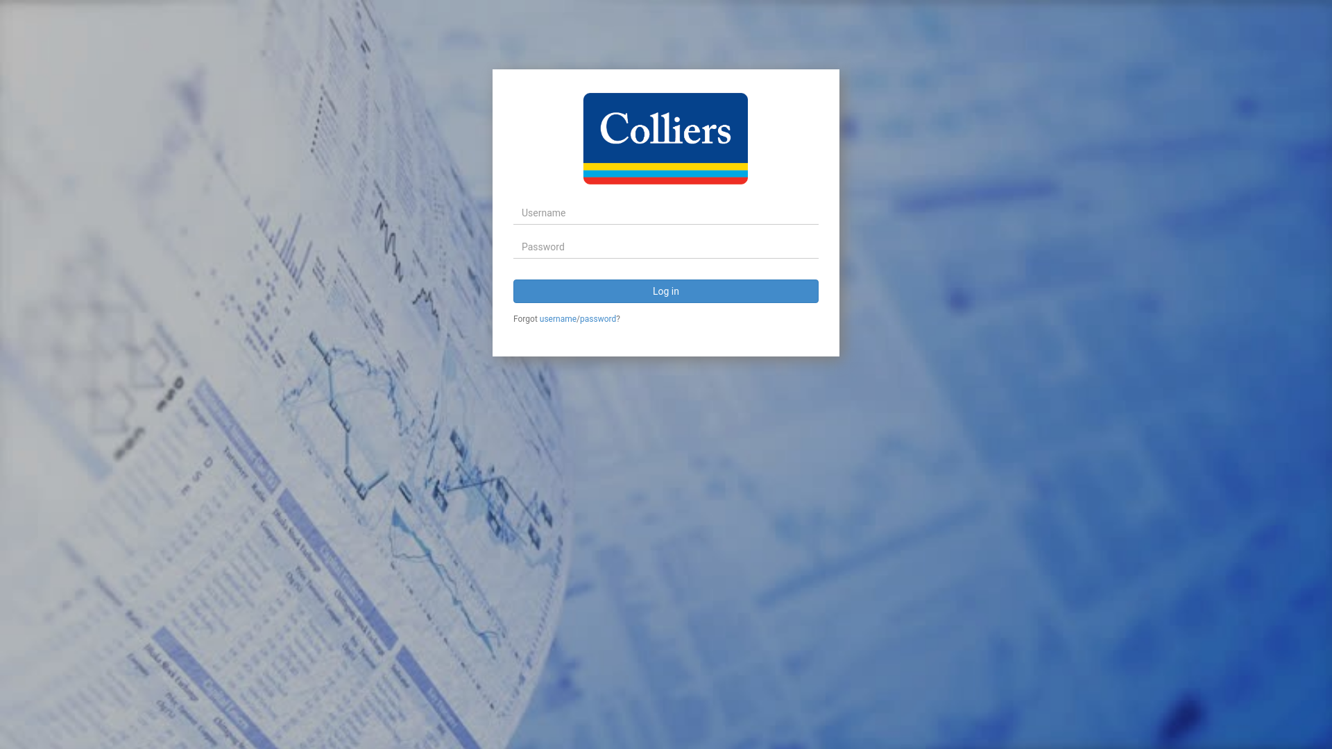 website screenshot of https://colliers.precision-lm.com/Account/Login